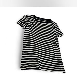 Polo by Ralph Lauren Black and White Striped Short Sleeve Tee